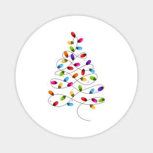 Colorful Christmas light bulb tree Magnet